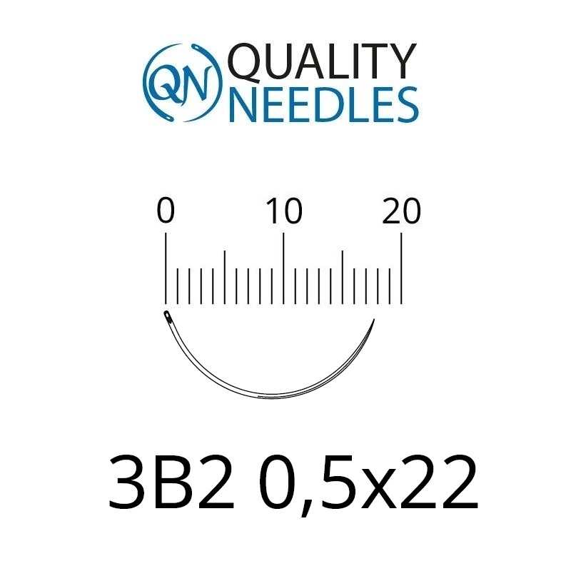 Голки хірургічні ріжучі, 3/8 окружності, звичайне вушко, розмір 0,5х22 мм, 10 шт